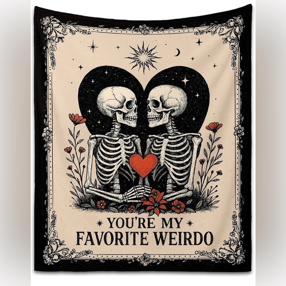 Lussena Other - You’re My Favorite Weirdo Anniversary Gift Valentine Skeleton 50x60 Blanket NEW